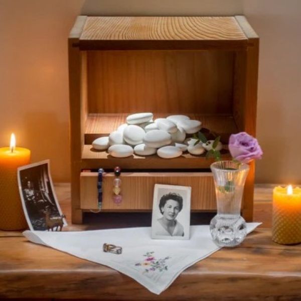 Parting Stone Product sample in picturesque memorial setting